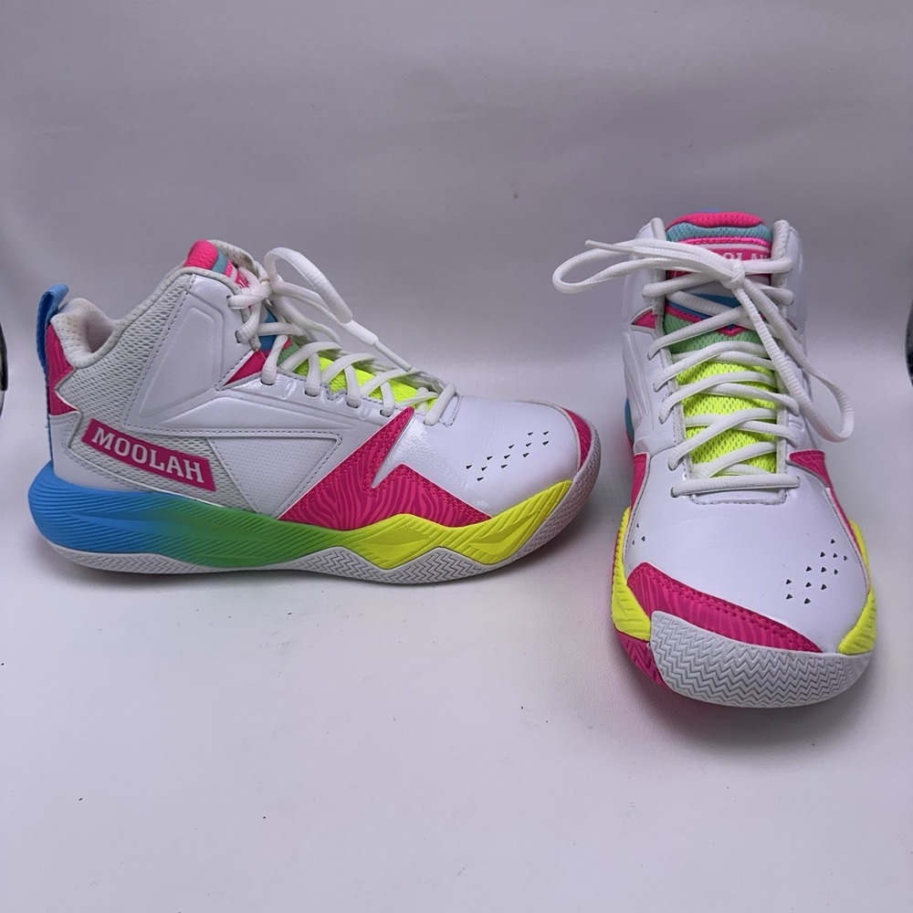 Moolah Kicks Press Break Neon Glo Basketball Sneakers‎ Girls Youth Size 6Y